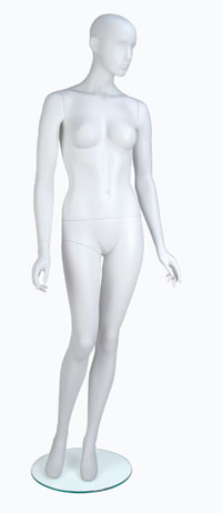 Eve Mannequin Arms by Side Right Leg Forward Cameo White