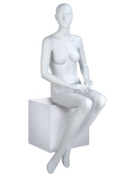 Eve Seated Mannequin Cameo White