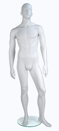 Gene Mannequin Hands by Sides Left Leg Bent Cameo White