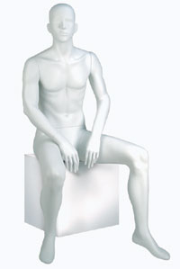 Gene Seated Mannequin Cameo White