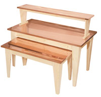 Pine Nesting Tables with Copper Top - Set of 3