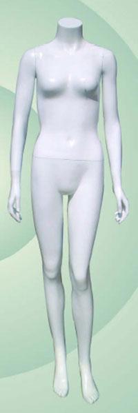 All White Sculptured Headless Female Mannequin Hands by Sides