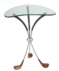 Classic Golf Display Table - Round Glass