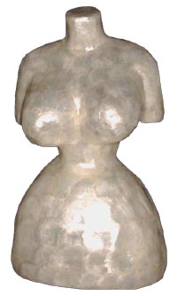Women's Paper Mache Bust Jewelry Display - Large