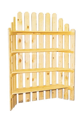 Picket Fence 72" Stained with Shelves