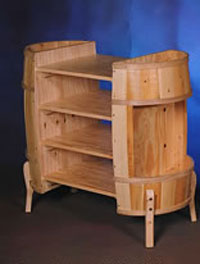 Space Saver Barrel Display with Shelves