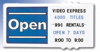 Open/Closed Sign Horizontal White &Blue