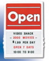 Open/Closed Sign Vertical Red & White
