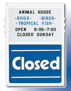 Open Closed Sign Vertical White & Blue