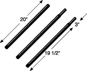 20" Upright Set of 3 - Black