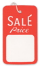 Large Strung Sales Tag Red & White