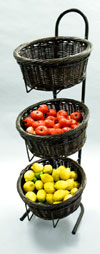 Three Level Round Display Wicker Basket Set