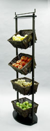 Rectangular 4-Level Adjustable Wicker Basket Set