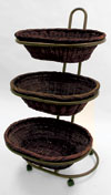 Three Level Large Oval Wicker Basket Set