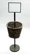 Oval Wicker Basket Merchandiser - Single