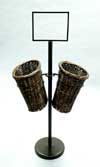 Oval Wicker Basket Merchandiser - Double