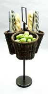 Oval Wicker Basket Merchandiser - Triple
