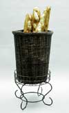 Wicker Basket & Pedestal Stand - Tall