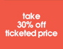 Sale Card 30% Off 11"W x 7"H