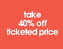 Sale Card 40% Off 11"W x 7"H