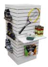 Premium Slatwall Display Tower with Caster Kit