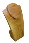 Large Wood Jewelry Display Bust - Natural