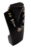 Wood Jewelry Display Bust with Neck - Black