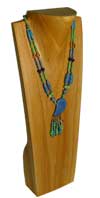 Extra Large Wood Jewelry Display Bust - Natural