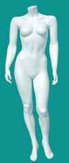 All White Sculptured Headless Female Mannequin