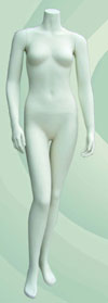 All White Sculptured Headless Female Mannequin Hands by Sides