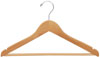 17" Natural Wood Suit Hanger - Chrome Hook