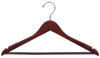 17" Walnut Suit Hanger - Chrome Hook