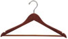 17" Walnut Suit Hanger - Chrome Hook