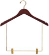 17" Walnut Coordinate Hanger - Brass Hook