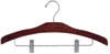 17" Walnut Combination Hanger with Clips - Chrome Hook