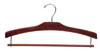 17" Walnut Suit Hanger with Non-Slip Bar - Chrome Hook