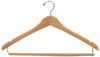 17" Natural Wood Suit Hanger - Chrome Hook