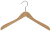 17" Natural Wood Coat Hanger - Chrome Hook