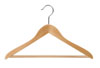 17" Natural Wood Coat Hanger - Chrome Hook