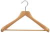 17" Natural Wood Coat Hanger - Chrome Hook