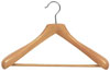 18" Natural Wood Coat Hanger - Chrome Hook