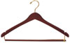 17" Walnut Suit Hanger - Brass Hook