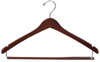 17" Walnut Suit Hanger - Chrome Hook