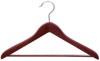 17" Walnut Coat Hanger with Non-Slip Bar - Chrome Hook