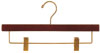 14" Walnut Pant/Skirt Hanger - Brass Hook
