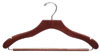 17" Walnut Suit Hanger with Non-Slip Bar - Chrome Hook