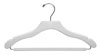 17" White Suit Hanger with Non-Slip Bar - Chrome Hook