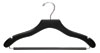 17" Black Suit Hanger with Non-Slip Bar - Chrome Hook