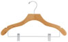 17" Natural Combination Hanger with Clips - Chrome Hook