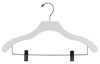 17" White Combination Hanger with Clips - Chrome Hook